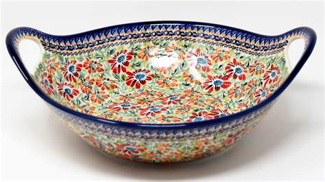 polish pottery serving bowl